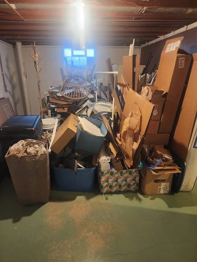 Roll-off dumpster container at job site for 20 Yard Dumpster Rental in Rye